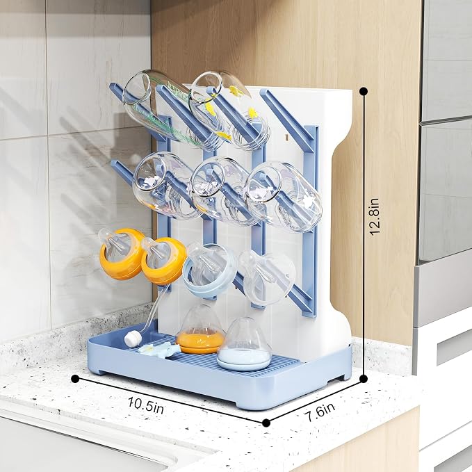 GoMaihe Baby Bottle Drying Rack: Space Saving Vertical Bottle Dryer Holder - Image 5