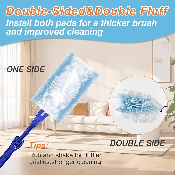 50 Count Duster Refills Kit for Swiffe Duster, One-Sided Electrostatic Duster - Image 5