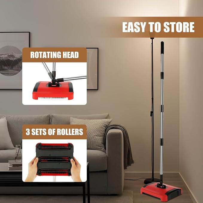 BS Carpet Floor Sweeper with Horsehair Manual Carpet Sweeper Cleaner - Image 9