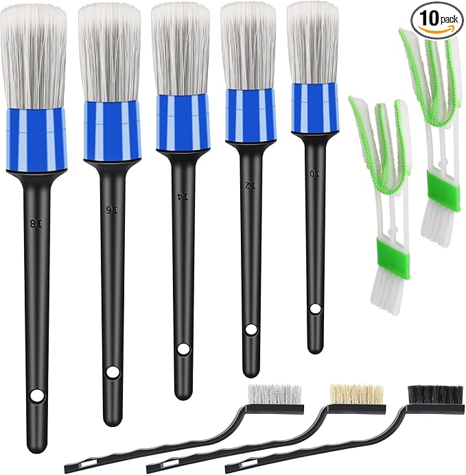 10pcs Car Detailing Kit, Premium Detailing Brush Set Includes 5 Soft Car by LOKEME-USDirect