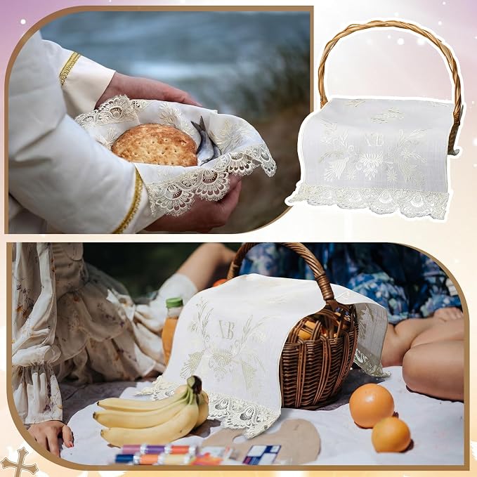 Easter Orthodox Pascha Basket Cover Table Decoration Religious Gift 28" - Image 7