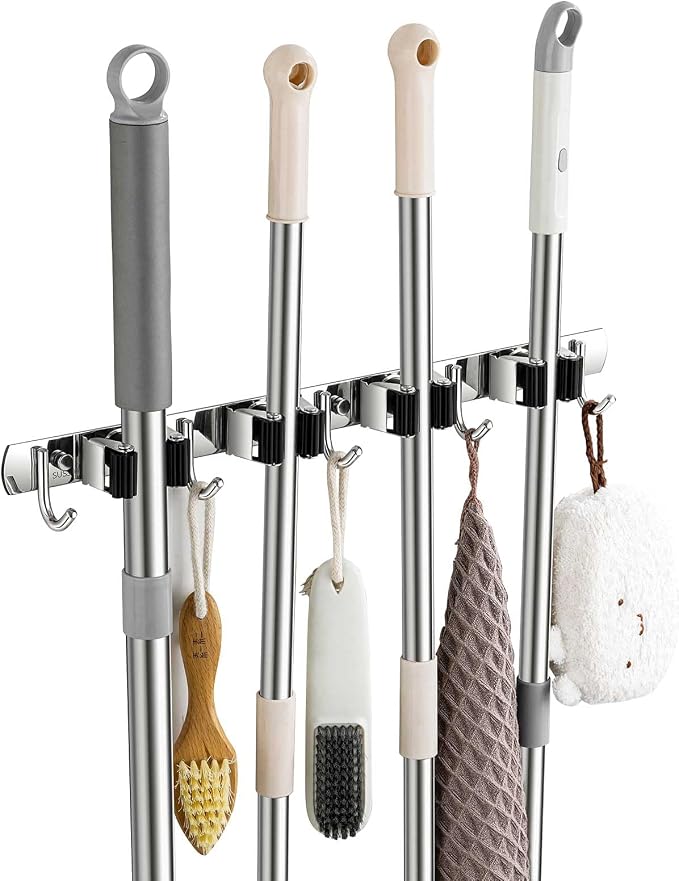 Broom Holder Wall Mount, Stainless Steel Broom Hanger Wall Mount, Heavy Duty by Unknown