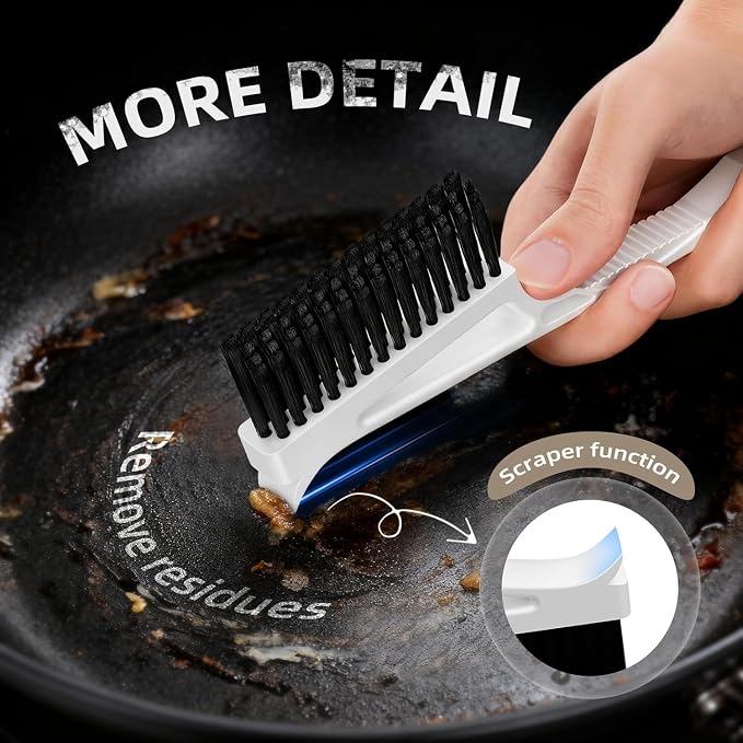 Grout Cleaner Brush V Shape, Stiff Grout Cleaning Brushes - Image 3