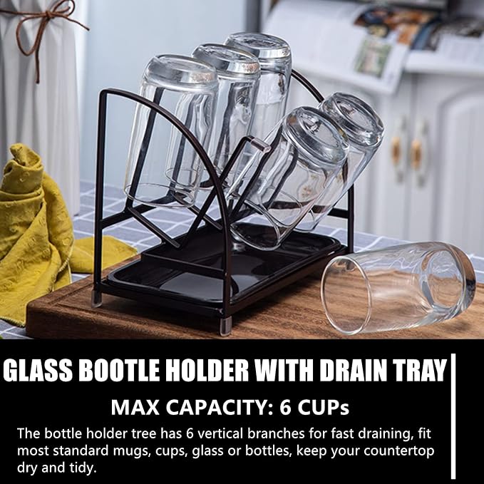 RHBLME 2 Packs Glass Drying Rack, Vertical Bottle Drying Rack Glass Bottle - Image 5