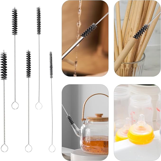 Antrader 15Pcs 4 Inch Nylon Tube Brushes Set Straw Straw Brush Kit Carb - Image 2