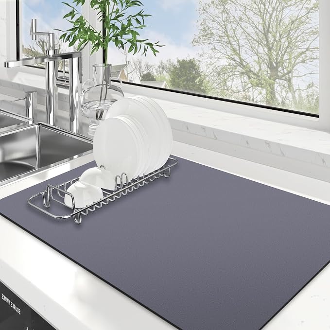 WISELIFE Dish Drying Mat Super Absorbent Drying Mat Large Dish Drying Mats by WiseLife