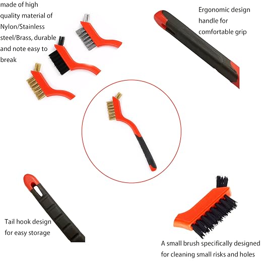 Small Wire Brushes Set for Cleaning Rust Removal in Holes - Image 2