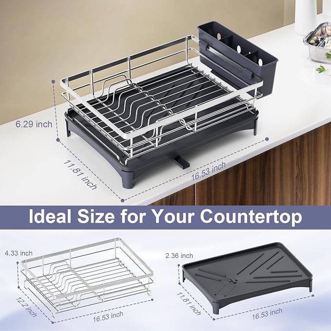 Dish Drying Rack, Rustproof Stainless Steel Dish Rack - Image 5