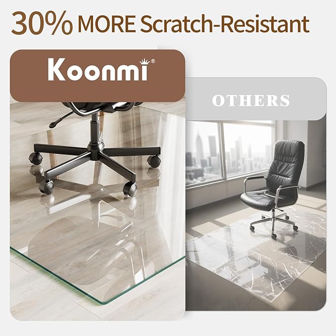 Koonmi Tempered Glass Chair Mat 60"x46" - Image 3