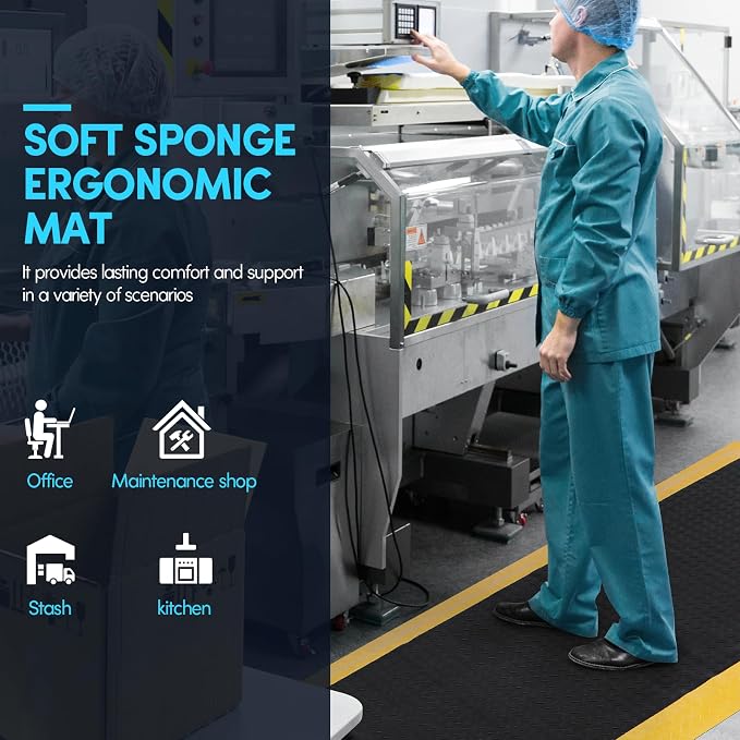3 x 5 FT Anti Fatigue Mats Industrial 15/16 Inch Thick Soft Sponge Ergonomic - Image 6