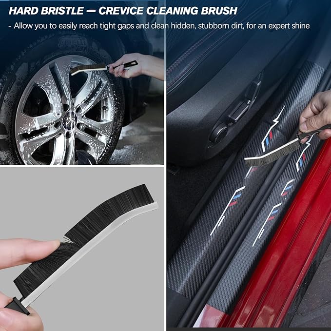 Car Detailing Brushes Set, 8-Piece Auto Detail Cleaning Brush Tool Kit in - Image 7