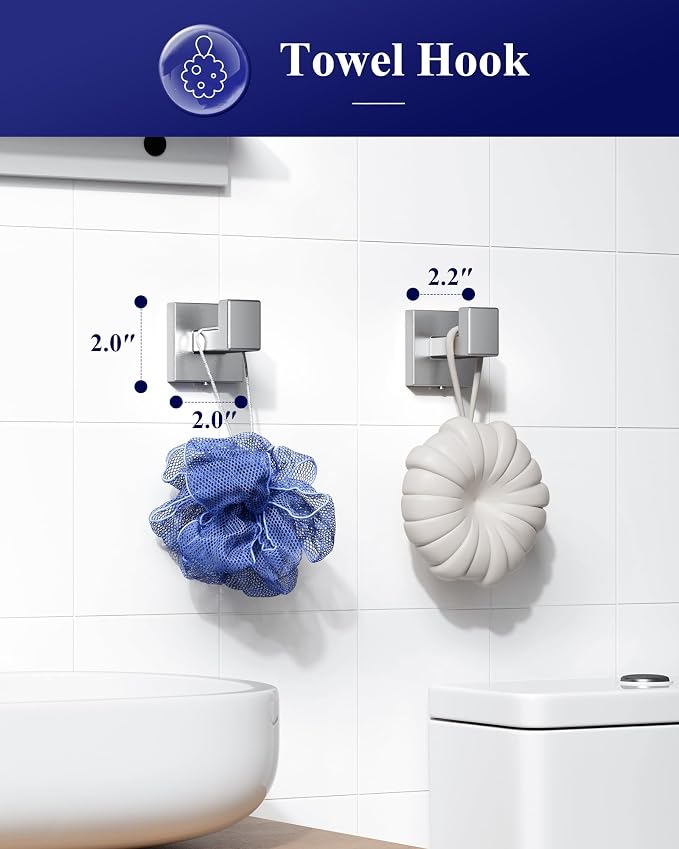 Kitsure 5-Pieces Bathroom Hardware Set & Accessories, Rustproof Towel Racks - Image 5