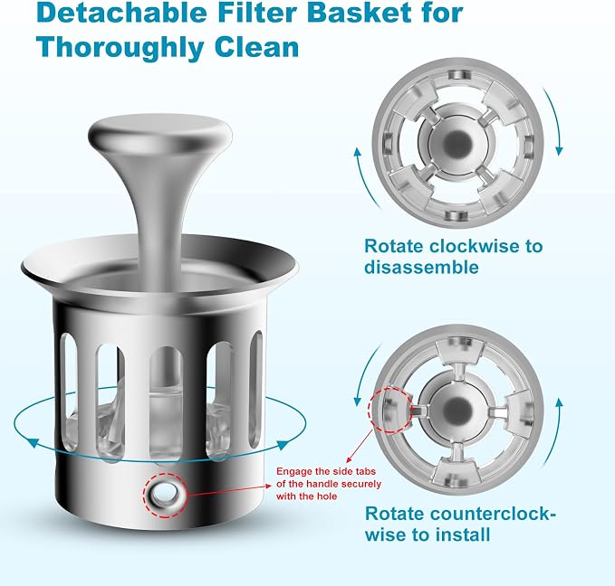 Universal Bathroom Sink Drain Strainer Hair Catcher Upgraded - Image 3