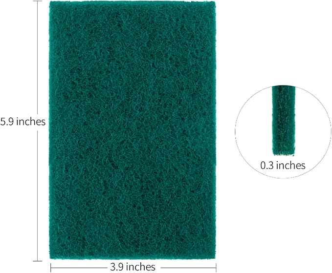 Heavy Duty Scour Pads Sponge Dish Scrubber Non-Scratch Green Reusable Household - Image 2