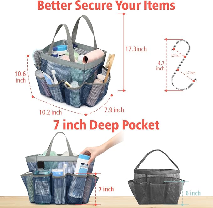 F-color Mesh Shower Caddy Portable - Image 5