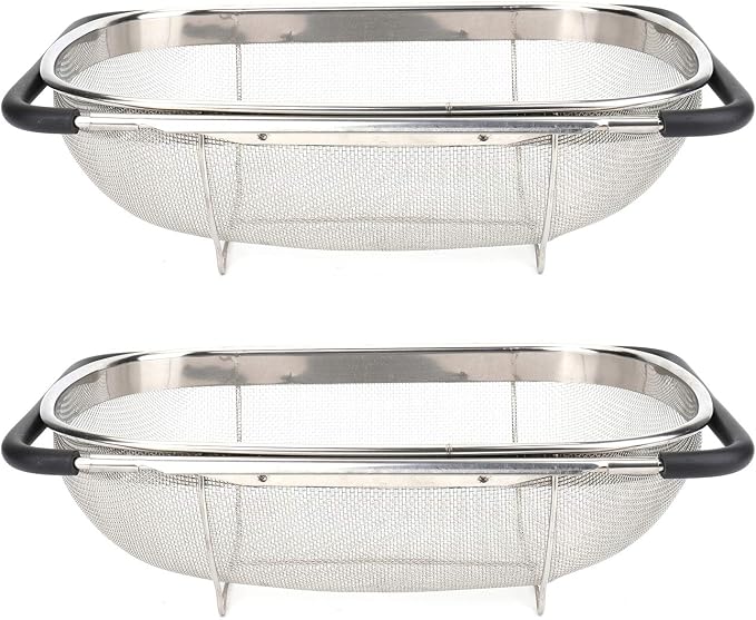 Suwimut 2 Pack Over the Sink Oval Colander by Suwimut