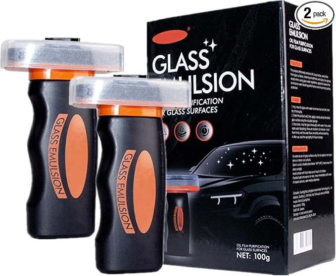 2 Pcs Glass Oil Film Remover for Car, Glass Emulsion Cleaner, Removes Oil Film by Unknown