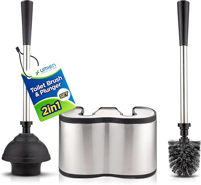 UMIEN Toilet Brush and Plunger Set 18-in by UMIENPRODUCTS