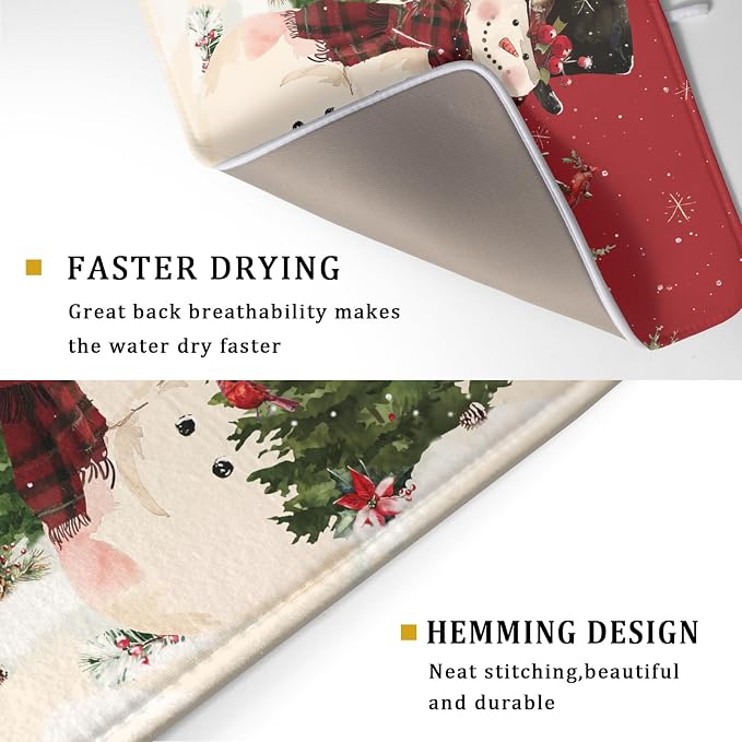 Christmas Snowman Dish Drying Mat - Image 3