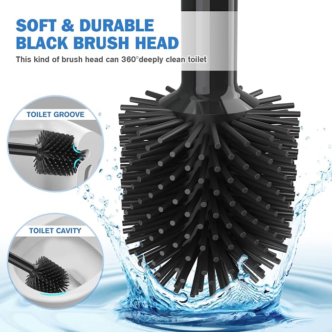 Toilet Plunger and Brush Set, Silicone Toilet Brush and Plunger - Image 4