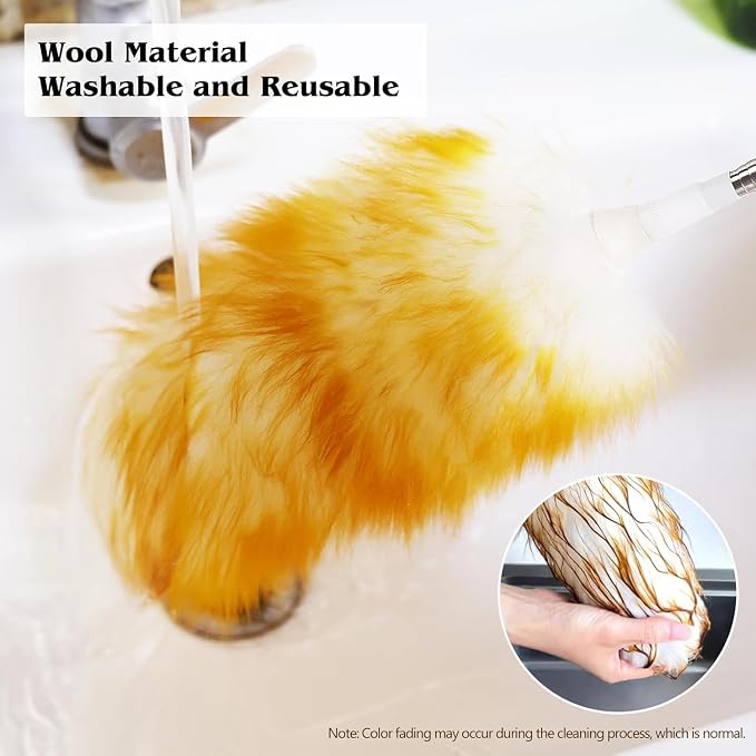 2-Pack Lambswool Extendable Duster 29-110 Inch, Anti-Static Flexible Head - Image 5
