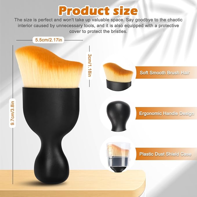 Car Interior Detailing Brush, Curved Design Car Cleaning Brush Dust Collectors - Image 2
