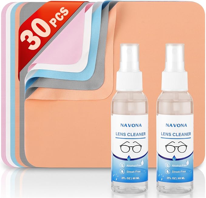 Navona 30 Pack Microfiber Glasses Cleaning Cloths by Welcometobuy%EF%BC%81
