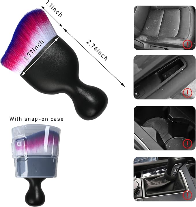 Car Interior Dust Brush, Soft Scratch Free Auto Detailing Brushes, Universal - Image 2