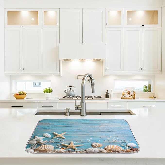 Dish Drying Mat for Kitchen Absorbent Drying Mat Reversible Kitchen Drying Pad - Image 6