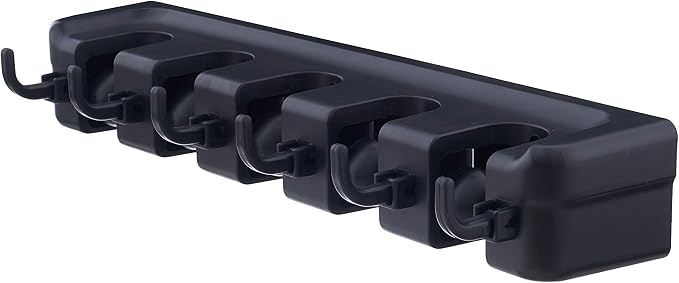 Superio Mop and Broom Holder Wall Mount Cleaning Tools Wall Organizer, 5 Rack - Image 4