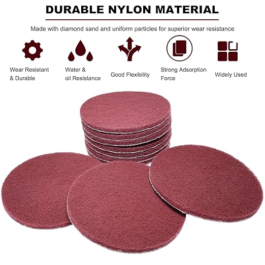 10 Pack 6 Inch Multipurpose Red Scrubber Scouring Pads Flocking Scuff Pads - Image 4