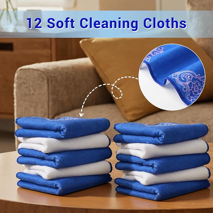 YUA Microfiber Cleaning Cloth 12 Pack, Microfiber Towels Cleaning, Microfiber - Image 3