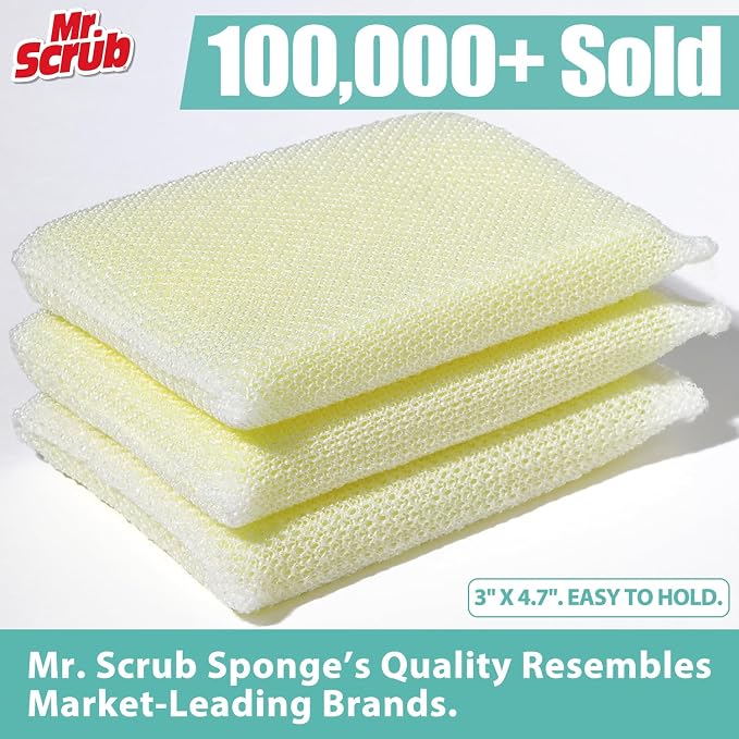 Sponges Kitchen Scrub Dish Sponge Scouring Pad, 24 Pads Cleaning Brush - Image 2