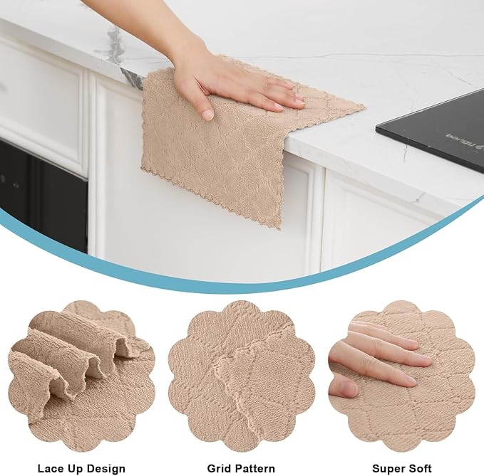 Homaxy 18 Pack Kitchen Dish Cloths, Super Soft and Absorbent Coral Velvet Dish - Image 4