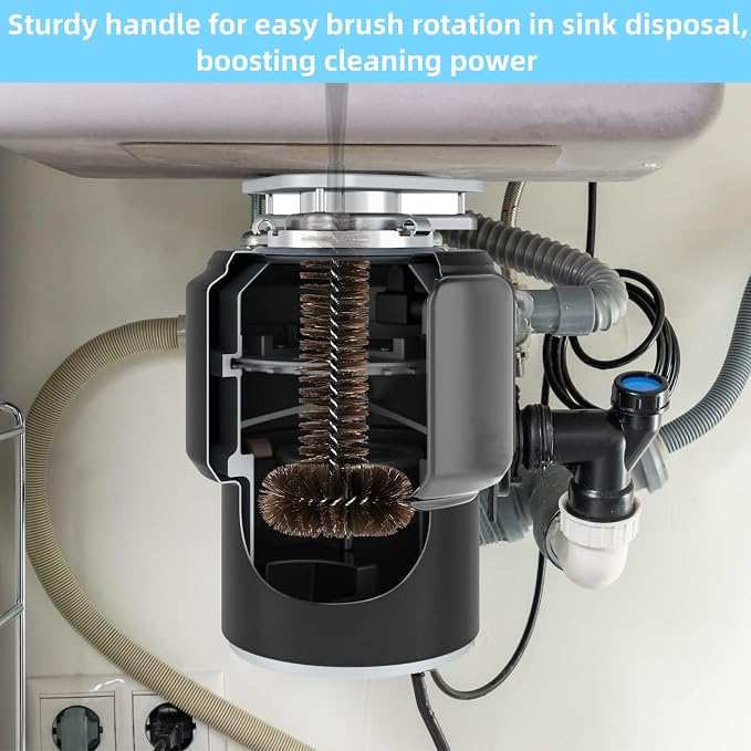 2 Pack Garbage Disposal Cleaner Brush 15" Extra Long Handle - Image 6