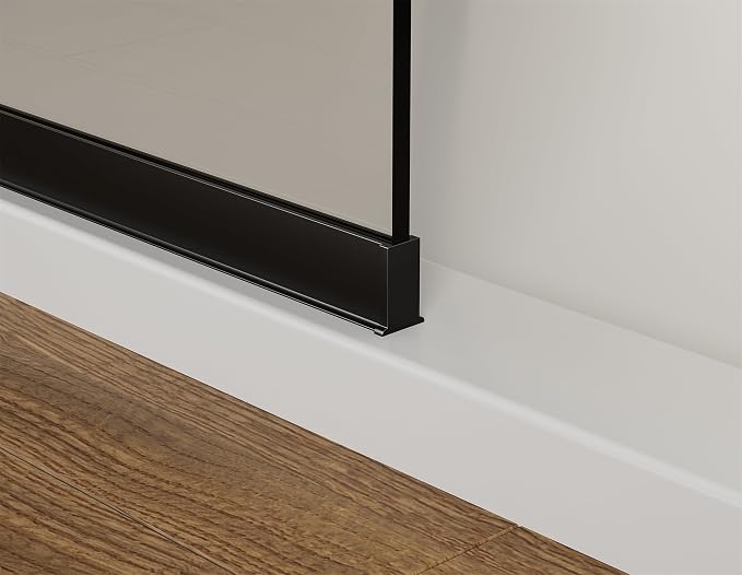 Shower Screen 34" x 74" Half Frameless Shower Wall Panel, Tempered Glass 3/8 - Image 5