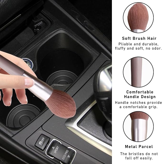 Car Interior Dust Brush, Soft Scratch Free Auto Detailing Brushes, Universal - Image 3