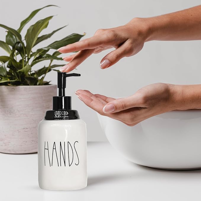 Modern Farmhouse Ceramic Dishes and Hands Soap Dispenser Set - Image 5