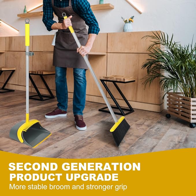Broom and Dustpan Set with 54 Inch Long Handle - Image 7