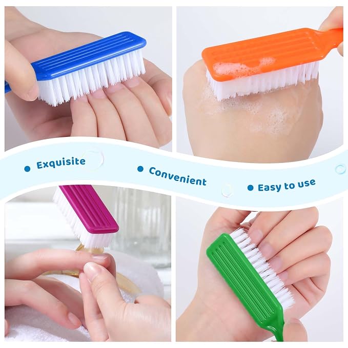 Patelai 200 Pcs Handle Grip Nail Brush Bulk Fingernail Brushes Pedicure Brush - Image 5