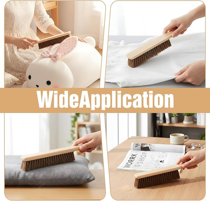8 Pieces Wooden Dust Brush Bulk Hand Broom Bench Soft Bristle Cleaning Brushes - Image 7