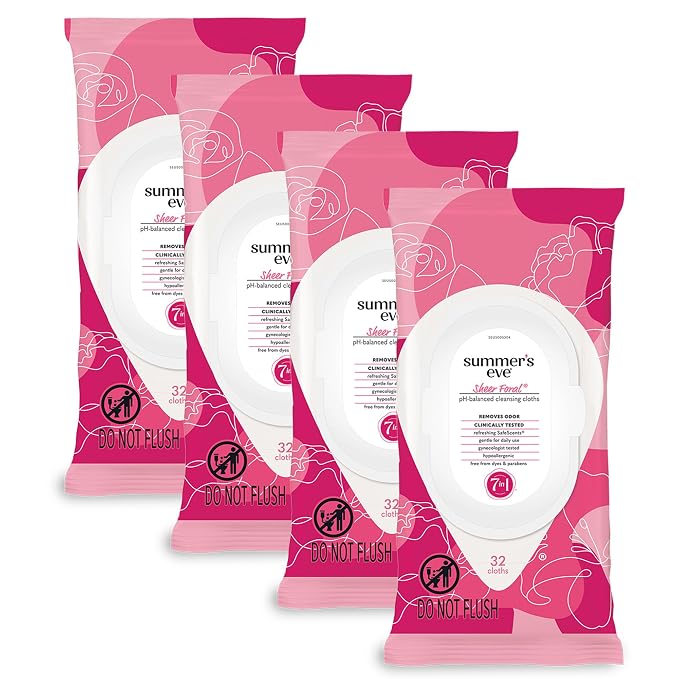 Summer's Eve Sheer Floral Feminine Wipes, Gentle pH-Balanced Formula Helps by SummersEve