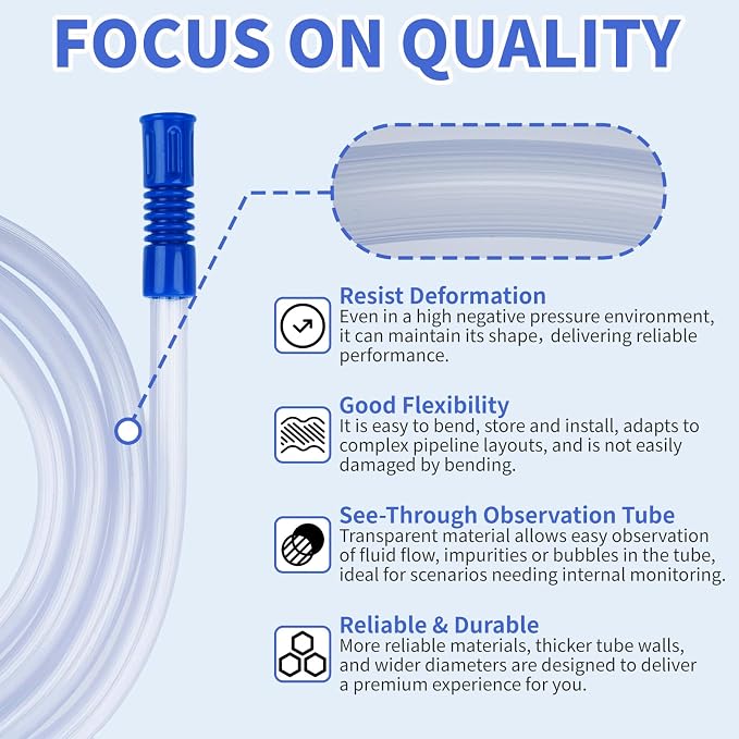 3 PCS 71" Suction Tubing Hoses Extended Suction Connection Tube - Image 4