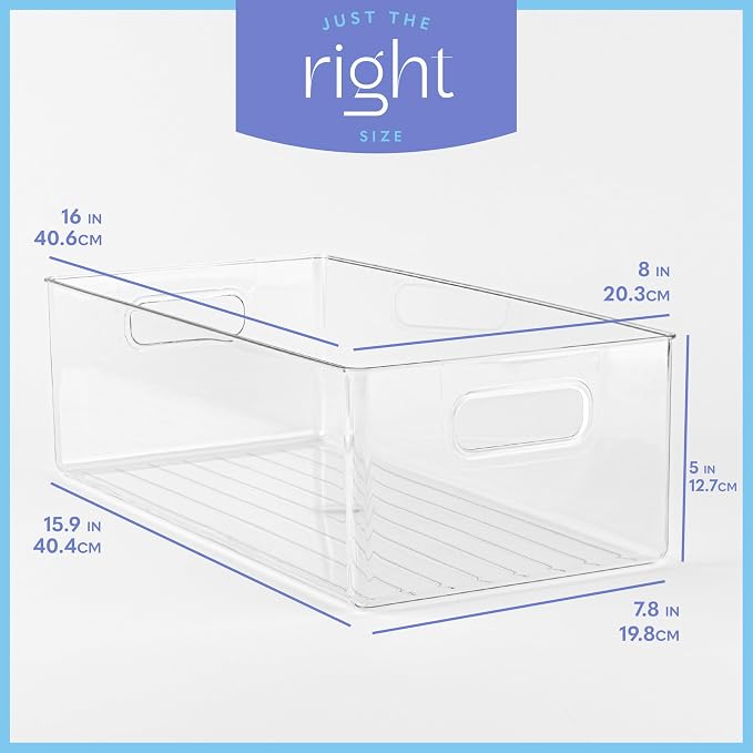 Plastic Food Storage 4 Pack Clear Container Bin - Image 3