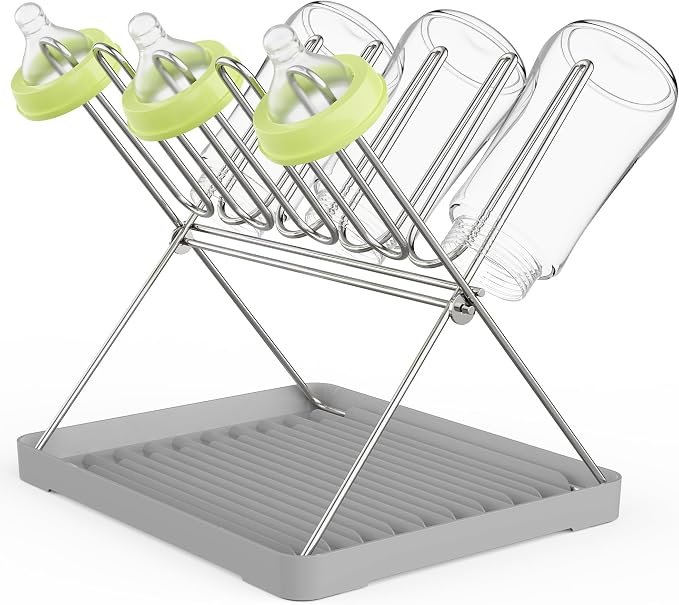 Bottle Drying Rack, Stainless Steel Foldable Water Bottle Drying Rack Organizer - Image 9