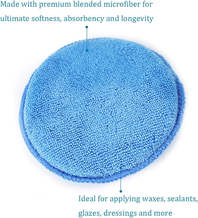 Microfiber Wax Applicator, AutoCare Ultra-Soft Microfiber Wax Applicator Pads - Image 5