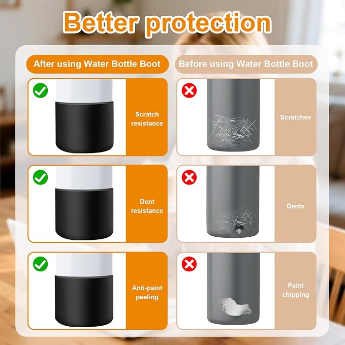 Silicone Water Bottle Boot and Bottle Drying Rack Compatible - Image 3