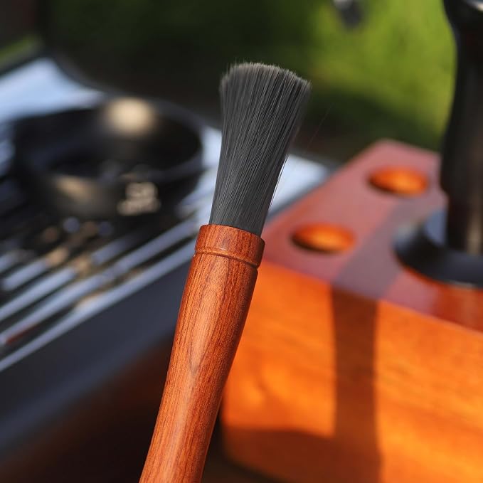 MEION Coffee Grinder Brush, Espresso Brush Tool, Mahogany Coffee Cleaning Brush - Image 3