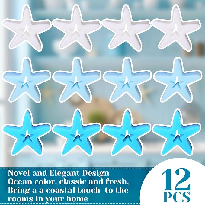 Tioncy 12 Pack Summer Starfish Kitchen Sponges Bulk Dual Sided Scrubber White - Image 6