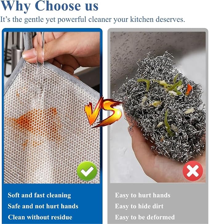 10-Pack Non Scratch Wire Dishcloths - Image 3